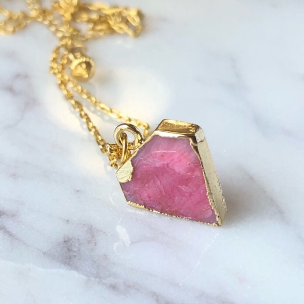 Rhodochrosite Gold Necklace